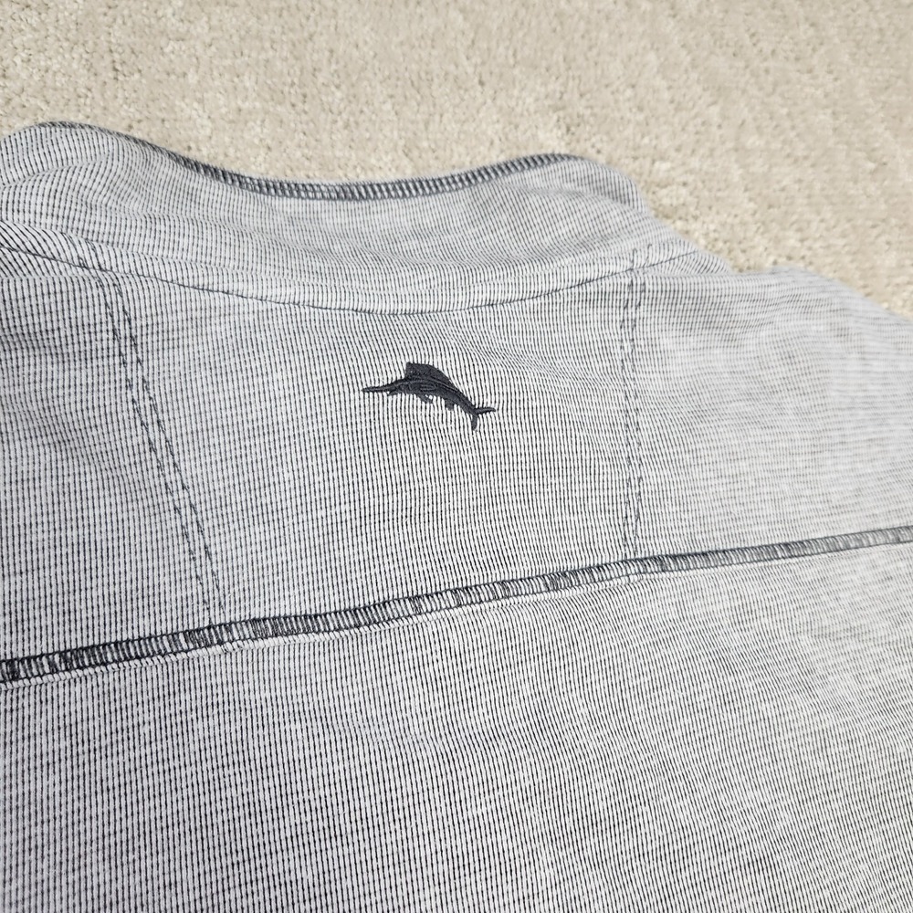 Tommy Bahama Sweatshirt Men XL 1/4 Snap Pullover Stretch Gray Sweater Mock Neck - Picture 3 of 12